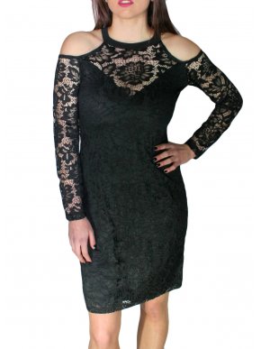 More about FEMALE elastic midi black dress with lace
