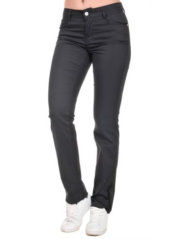 SARAH LAWRENCE Γυναικείο μαύρο ελαστικό ίσιο regular waist υφασμάτινο παντελόνι