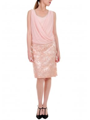 BRAVO Αμάνικο ρόζ φόρεμα, διακοσμητικά στράς