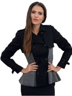 ZINO JORDAN Womens Italian sort black coat