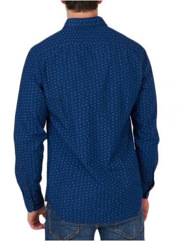 FUNKY BUDDHA Ανδρικό γαλάζιο μακρυμάνικο πουκάμισο, casual fit