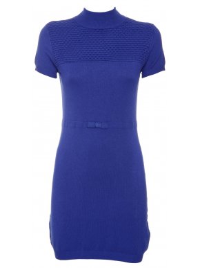 NEW COLLECTION blue longsleeve knitted elastic dress