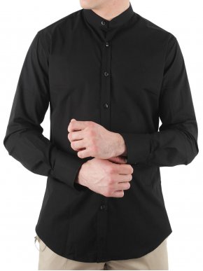 STEFAN Men's black mao long sleeve shirt