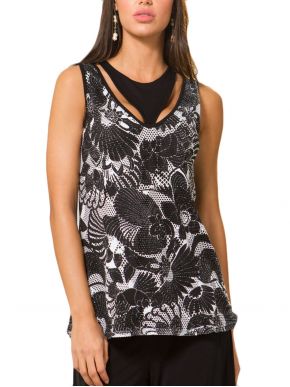 More about ANNA RAXEVSKY Women's black and white sleeveless blouse
