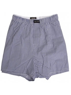 RETRO Men's plaid boxer shorts, blue-white