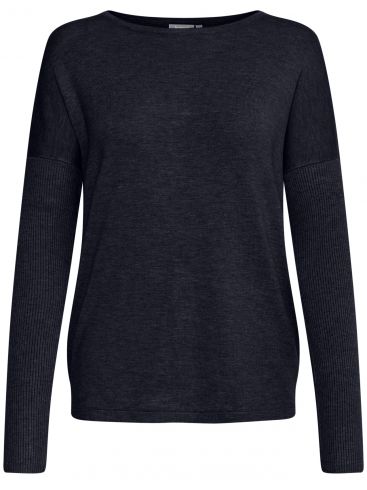 FRANSA Womens light knitted grey blouse