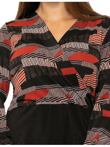 RAXSTA Γυναικεία άνθρακι μακρυμάνικη πλεκτή μπλούζα ντραπέ