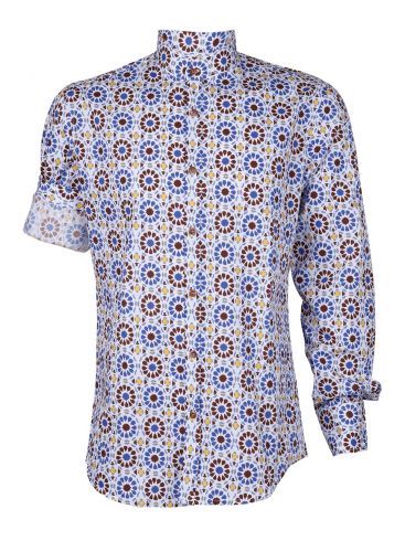 STEFAN Ανδρικό πολύχρωμο μακρυμάνικο μάο πουκάμισο