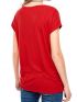 S.OLIVER Γυναικείο κόκκινο κοντομάνικο ελαστικό μπλουζάκι V