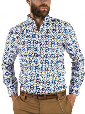 More about STEFAN Ανδρικό πολύχρωμο μακρυμάνικο μάο πουκάμισο