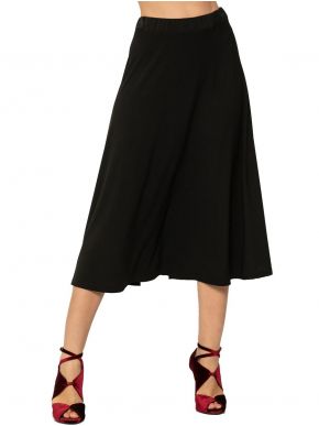 ANNA RAXEVSKY Black elastic midi high waist skirt