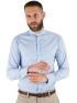 STEFAN Ανδρικό γαλάζιο μακρυμάνικο ριγέ πουκάμισο, γιακάς