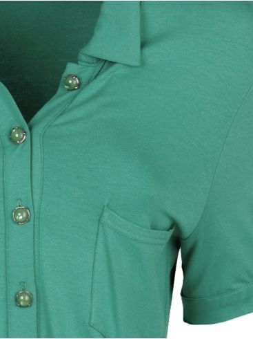 RAXEVSKY Πράσινο κοντομάνικο ελαστικό μακώ φόρεμα