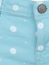 ZUIKI Γυναικείο γαλάζιο πουά ελαστικό κοντό τζίν σόρτς