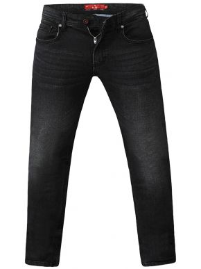 More about DUKE Men's off black elastic stone washed jeans