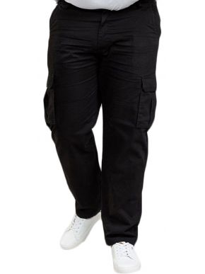 DUKE Men's black cargo pants. regular fit