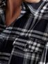 FUNKY BUDDHA Ανδρικό ασπρόμαυρο καρό flannel πουκάμισο  FBM00102905 INDIGO