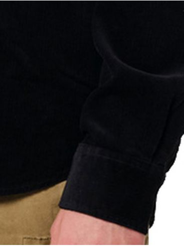 EMERSON Ανδρικό μαύρο κοτιλέ πουκάμισο, τσέπη. 202.EM60.10A Black