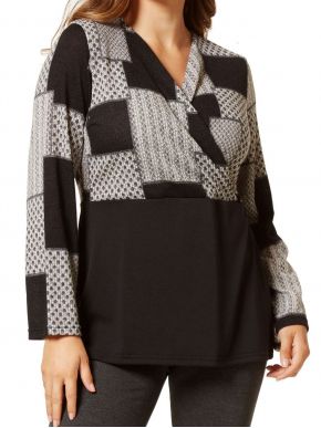 More about ANNA RAXEVSKY Black and white knitted printed cruise blouse