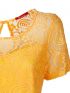 BRAVO Βραδινή κίτρινη δαντελωτή μπλούζα