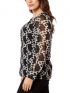 RAXSTA Γυναικείο ασπρόμαυρη μπλούζα μουσελίνα lurex B20240 Black