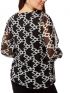 RAXSTA Γυναικείο ασπρόμαυρη μπλούζα μουσελίνα lurex B20240 Black