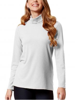 ANNA RAXEVSKY Women's off-white knitted ripped turtleneck