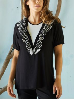 More about ANNA RAXEVSKY Γυναικεία κοντομάνικη μπλούζα, βολάν. B20112
