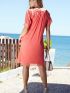 ANNA RAXEVSKY Γυναικεία κοραλί κοντομάνικο φόρεμα D20127 CORAL
