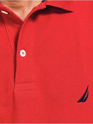 NAUTICA Ανδρικό κόκκινο κοντομάνικο μπλουζάκι πόλο πικέ K41050 6NR NAUT RED