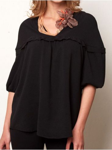 ANNA RAXEVSKY Γυναικεία μαύρη μπλούζα VB21100 BLACK