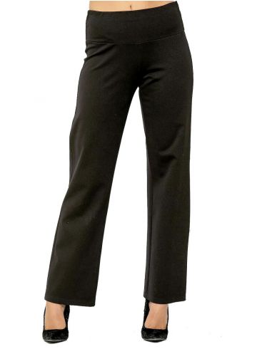 ANNA RAXEVSKY Γυναικείο μαύρο παντελόνι ελαστικό με μπάσκα T21100 BLACK