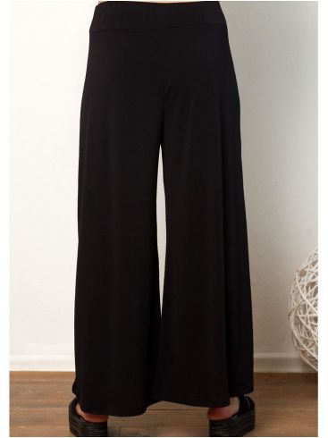 ANNA RAXEVSKY Γυναικείο μαύρη παντελόνα ελαστική με μπάσκα T21101 BLACK