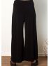 ANNA RAXEVSKY Γυναικείο μαύρη παντελόνα ελαστική με μπάσκα T21101 BLACK
