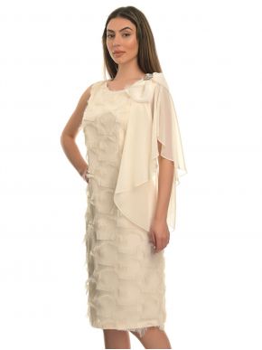 VETO Sleeveless off-white dress.
