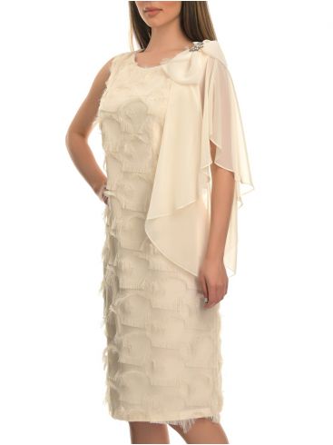 VETO Μακρυμάνικο τρουκάρ καρό ασπρόμαυρο ελαστικό φόρεμα