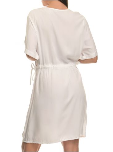 M MADE IN ITALY Γκρί-λευκό μακρύ φόρεμα