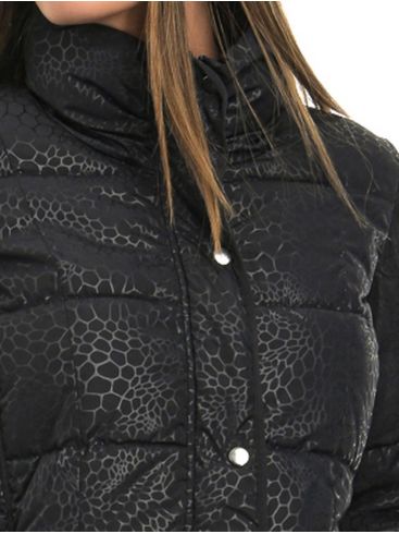 MERYLAND Γυναικείο μπλέ ζεστό γυαλιστερό animal print μπουφάν