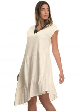 MisMASH Spanish white short sleeve  dress