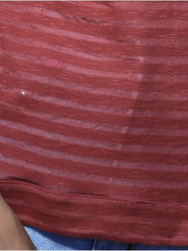 ATTRATTIVO Γυναικεία κάμελ  κοντομάνικη φλάμα μπλούζα με V