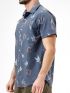 BASEHIT Ανδρικό κοντομάνικο μπλέ πουκάμισο 211.BM61.02 PR237-OFF-BLACK