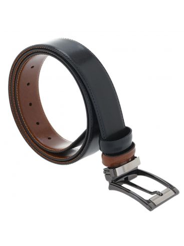 MARADON Mens Italian leather black belt