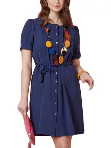 ANNA RAXEVSKY Γυναικείο μπλέ φόρεμα σεμιζιέ D21104 BLUE