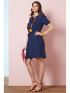 ANNA RAXEVSKY Γυναικείο μπλέ φόρεμα σεμιζιέ D21104 BLUE