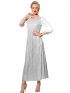 ANNA RAXEVSKY Γυναικείο λευκό ολοκέντητο μάξι φόρεμα με παγιέτες και μουσελίνα D19114 WHITE