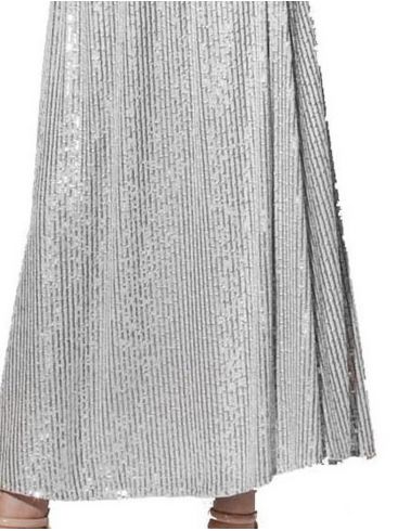 ANNA RAXEVSKY Γυναικείο λευκό ολοκέντητο μάξι φόρεμα με παγιέτες και μουσελίνα D19114 WHITE