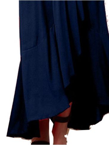ANNA RAXEVSKY Γυναικείο μπλέ μάξι ασύμμετρο ελαστικό φόρεμα με κρουαζέ μπούστο D21112 BLUE