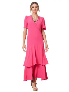 More about ANNA RAXEVSKY Γυναικείο φούξια μάξι φόρεμα με κρουαζέ μπούστο DF21135 FUXIA