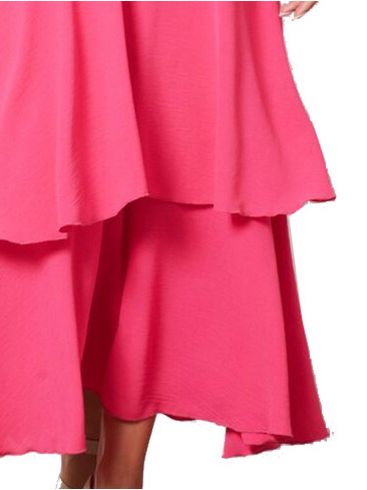 ANNA RAXEVSKY Γυναικείο φούξια μάξι φόρεμα με κρουαζέ μπούστο DF21135 FUXIA