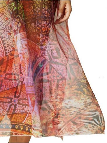 ANNA RAXEVSKY λεοπάρ μάξι ζαπονέ καφτάνι με lurex σε παστέλ DF20139